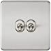 Screwless 10AX 2G 2-Way Toggle Switch - Brushed Chrome
