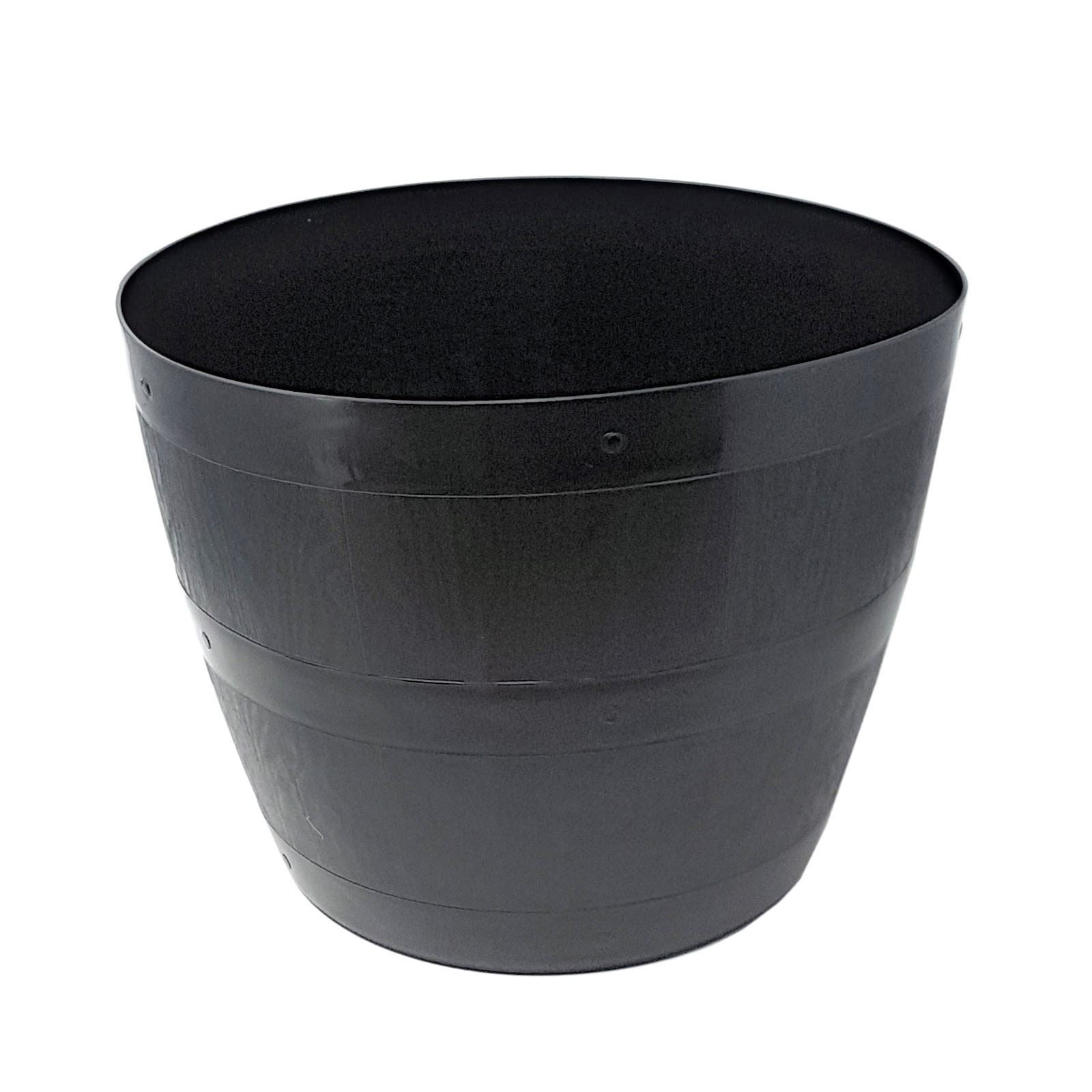50cm Barrel Planter, Black