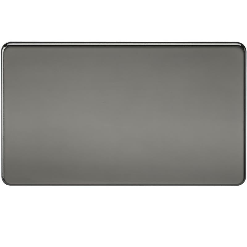 Screwless 2G Blanking Plate Black Nickel