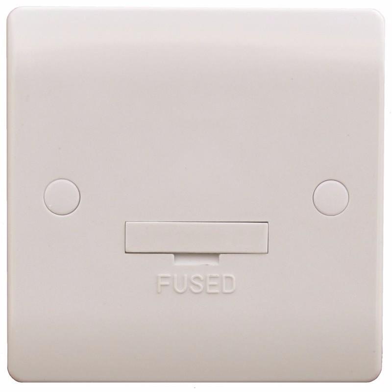 Sline 13A White Connection Unit Fused Electric Wall Plate