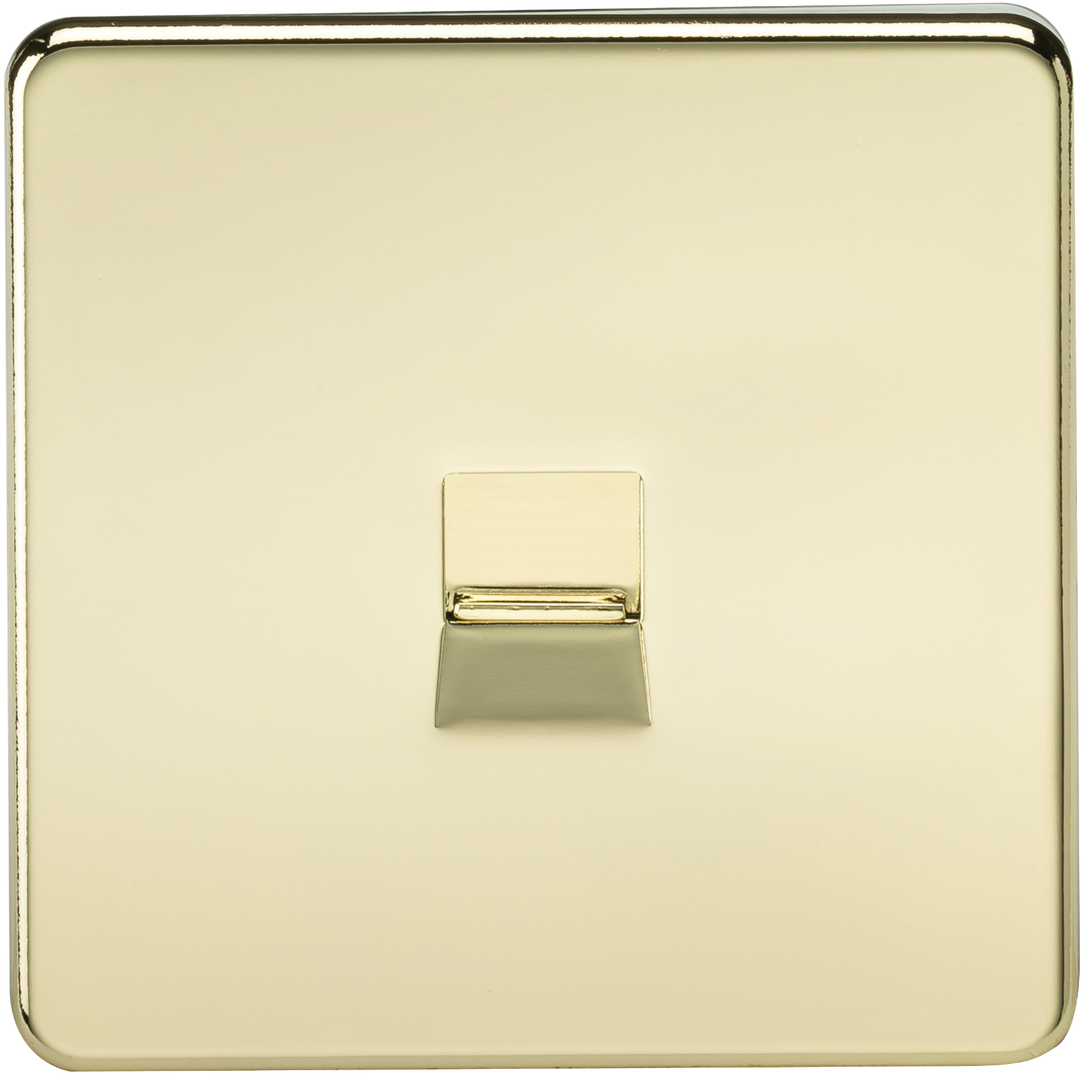 Screwless Polished Brass Telephone Master Socket Flush Wall Socket