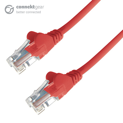1m RJ45 CAT6 UTP Stranded Flush Moulded LS0H Network Cable - 24AWG - Red