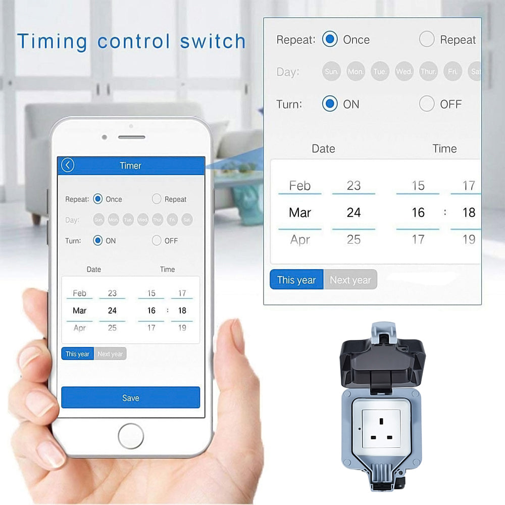 Smart Wi-Fi Waterproof Single Socket (IP55)