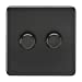 Screwless 10AX 3G 2-Way Switch - Matt Black with black rockers