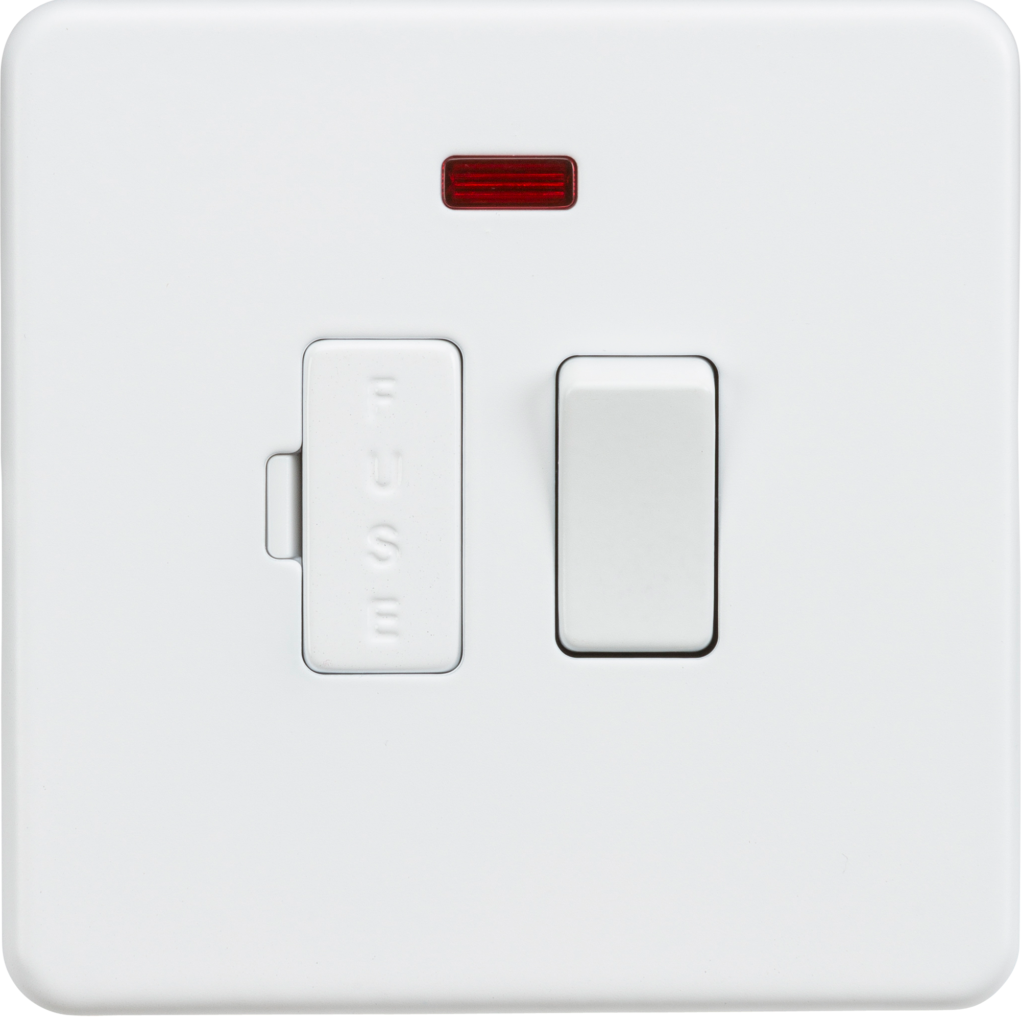 Screwless 13A Switched Fused Spur Unit with Neon - Matt White