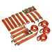 Car Transporter Ratchet Tie Down Alloy/Steel Wheel Kit 4pc 50mm x 3m 4500kg Breaking Strength
