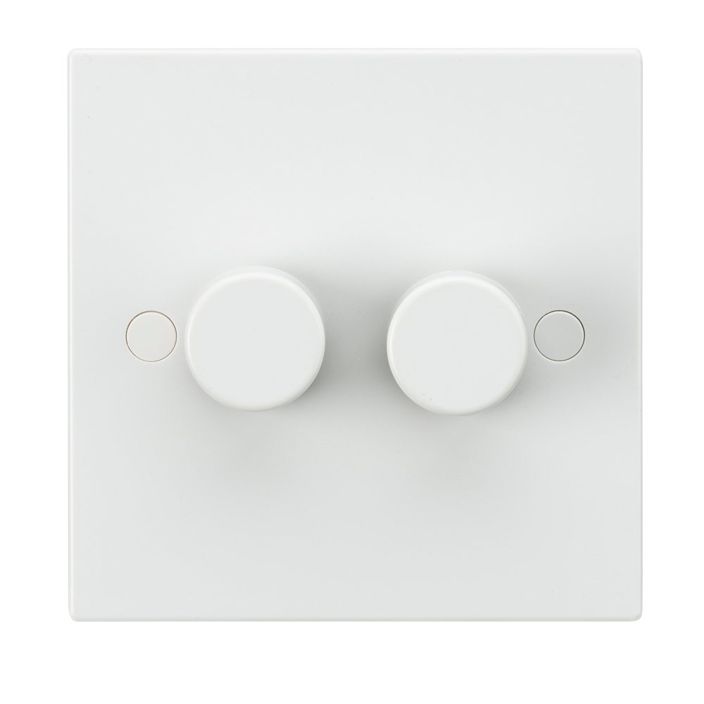40-400W White 2G 2 Way 230V Electric Dimmer Switch Wall Plate