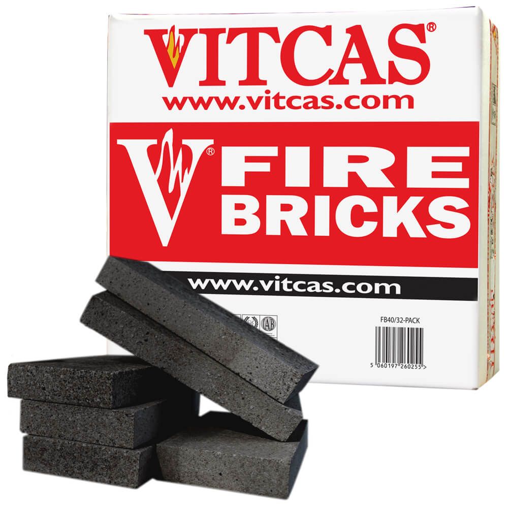 Black Fire Bricks for Stoves & Fireplaces, 6 Pack
