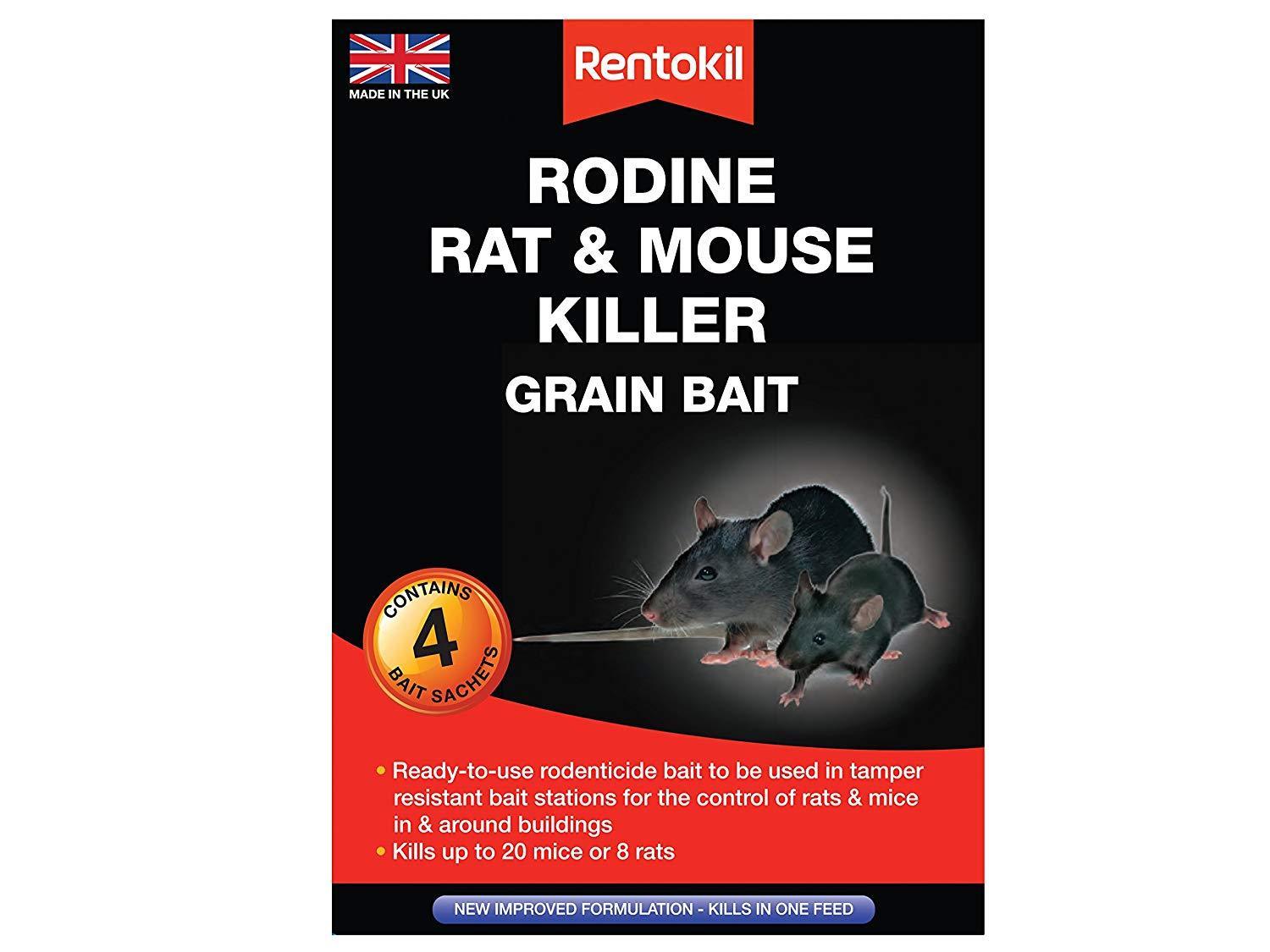 Rodine Rat & Mouse Killer Grain Bait - 4 Sachet