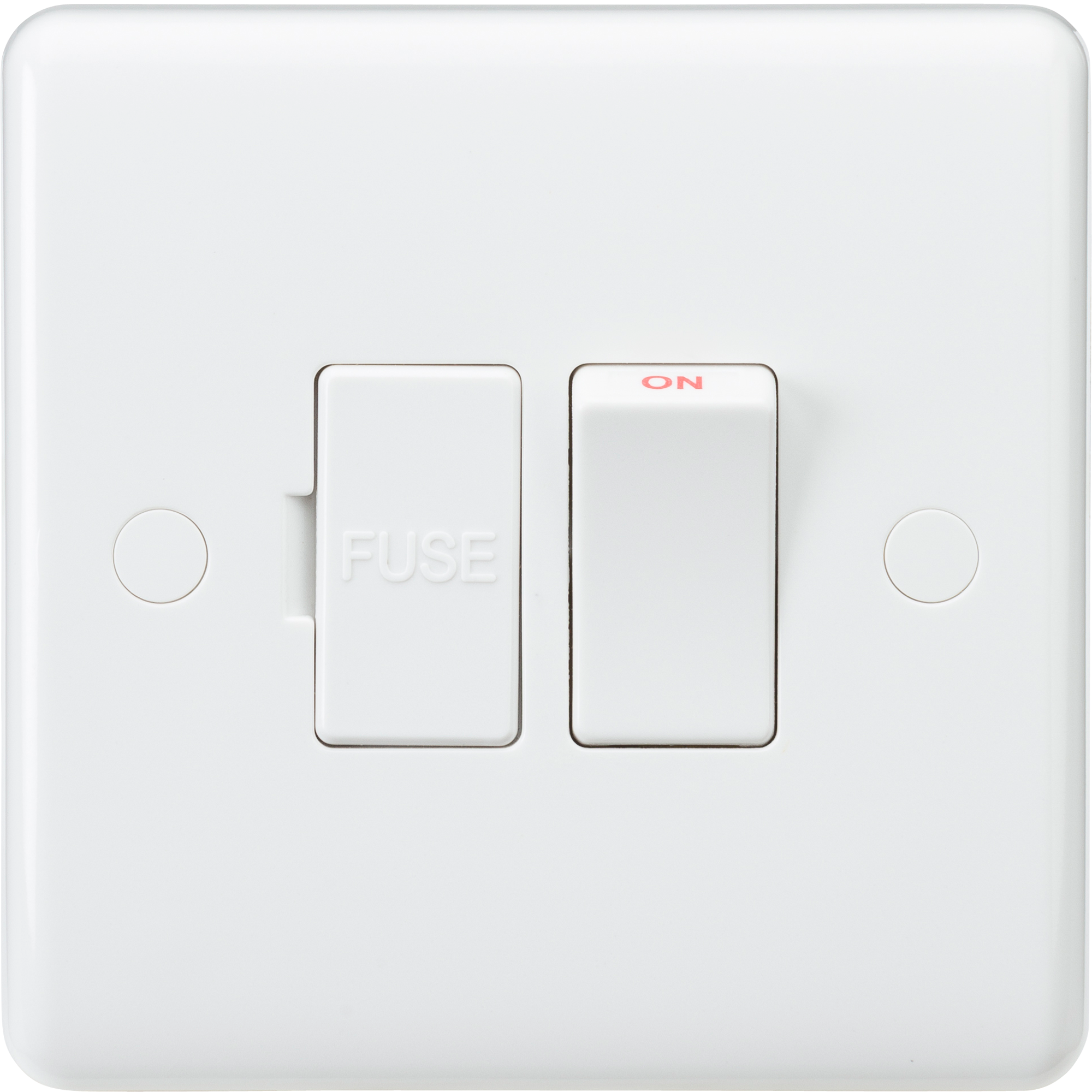 Curved Edge 13A Switched Fused Spur Unit with Flex Outlet from Base