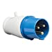 16A 230V IP44 Industrial 3 Pin 2P+E In-Line Caravan Male Plug
