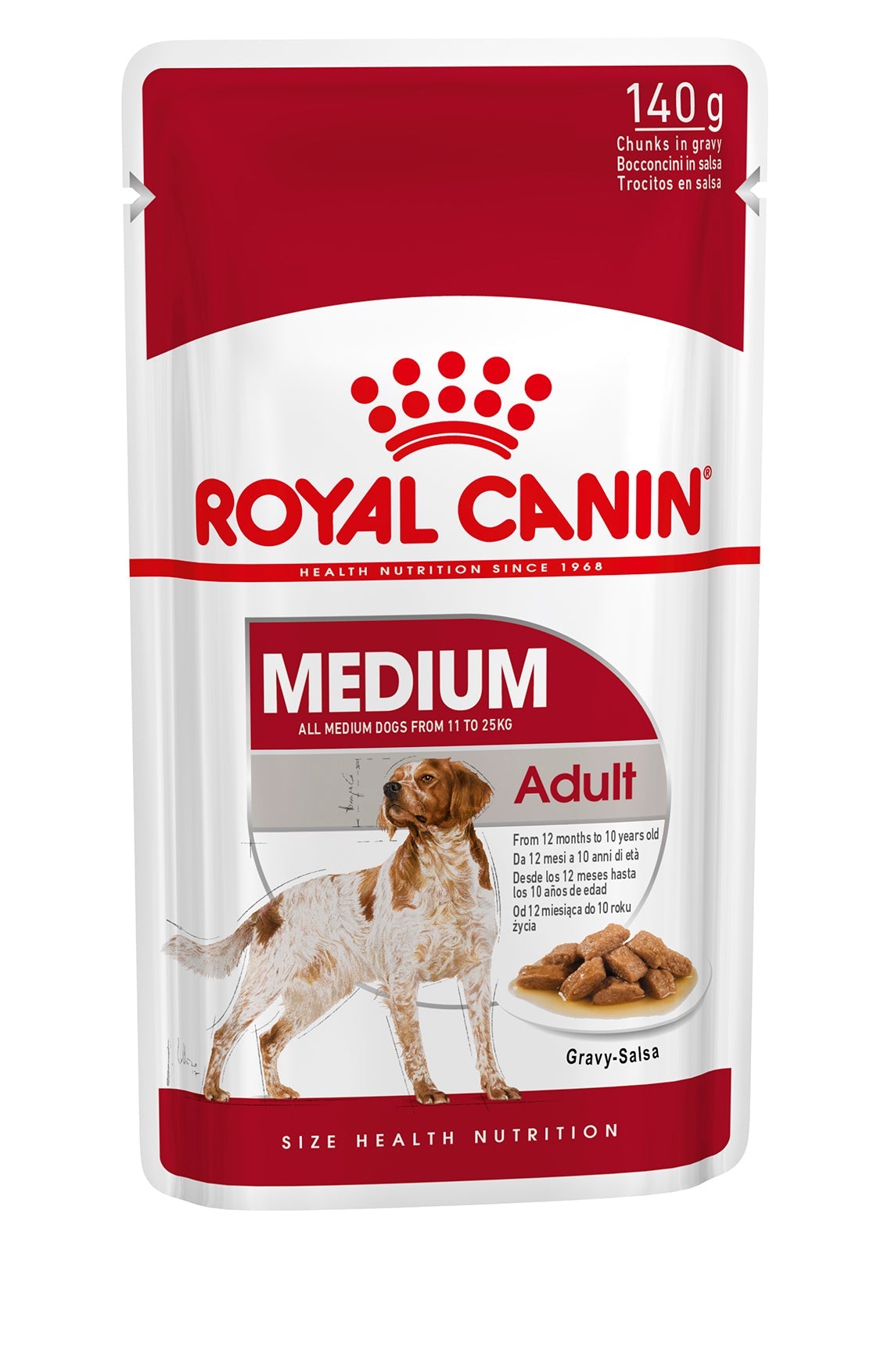 Medium Adult in Gravy Wet Dog Food, 140g x 10 Pack