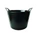 40 Litre Heavy Duty Flexi Flexible Garden Container Storage Bucket Tub - Black