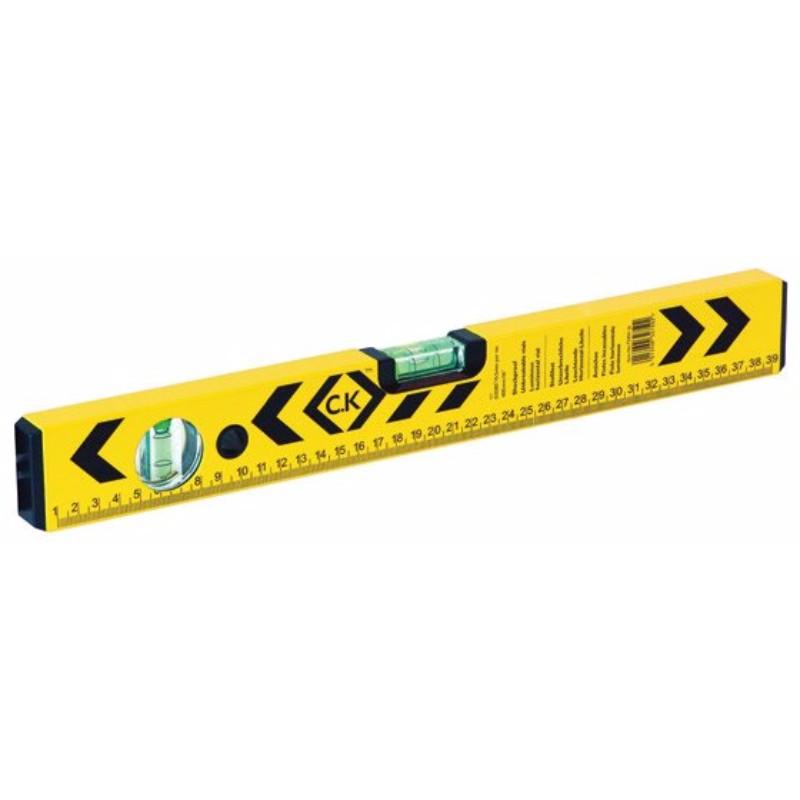 Aluminium Box Section Spirit Level Measure Tool with Vials - 400mm 2 Vial with Rule
