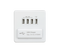 Knightsbridge Screwless Quad USB Charger Outlet (5.1A) - Matt White with White Insert