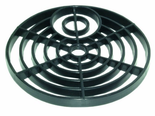 Round Black Plastic Gully Grid Drainage Downpipe Cover - 6" (150mm)