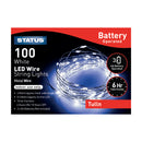 Status 100 Micro LED Indoor Battery Wire Lights - Cool White