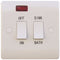S Line 2x 20 Amp Dual Emersion Heater Switch, White