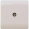 Sline White Coaxial TV Outlet Un-Isolated Single Wall Plate
