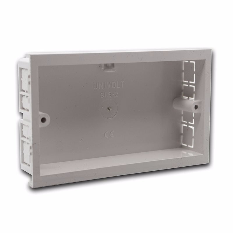 Starline White 2 Gang 28mm Double Mounting Outlet Box