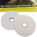 Foam Draught Excluder Set White- 2 Pack