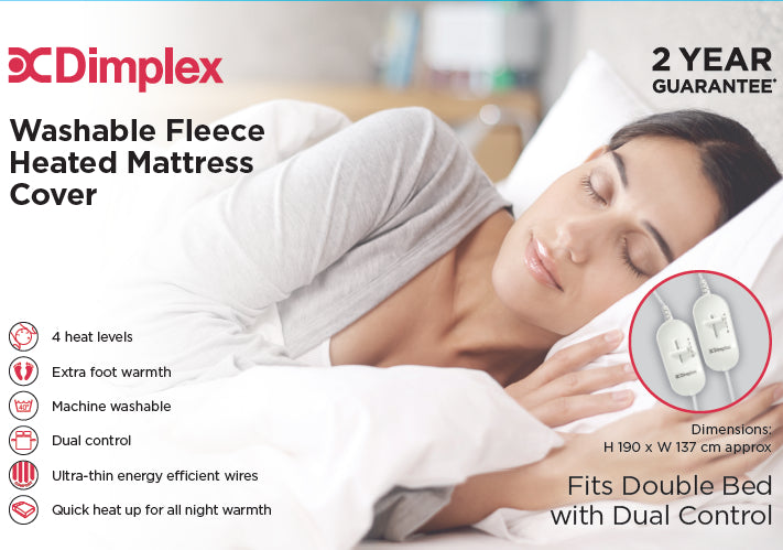 Dimplex Double Washable Fleece Heated Mattress Cover