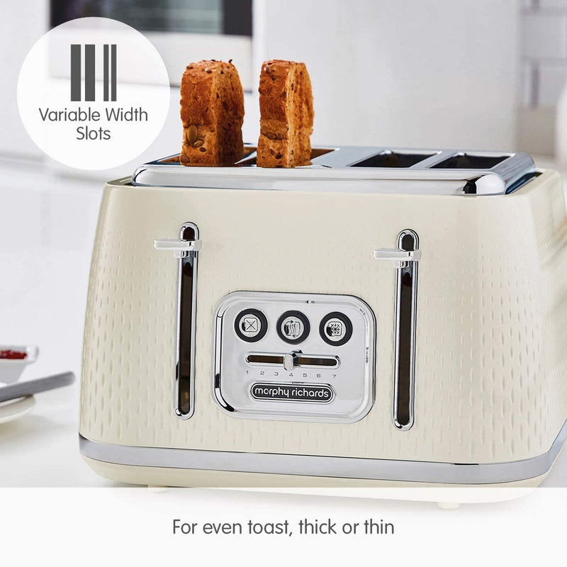 Morphy Richards Verve 4 Slice Toaster, Cream