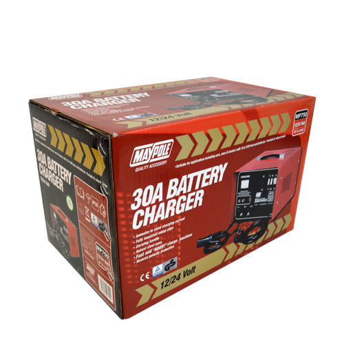 Maypole 30A 12/24V Metal Cased Battery Charger