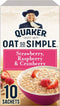 Quaker Oat So Simple Strawberry and Raspberry Porridge, 10 Sachets