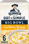Quaker Oat So Simple Big Bowl Golden Syrup Porridge, 6 Sachet Pack