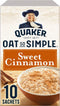 Quaker Oat So Simple Sweet Cinnamon Porridge, 10 x 33g Sachets