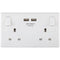 BG 2G + 2 USB (3.1A) Charger 13A Switched Socket - White Round Edge