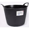 40 Litre Heavy Duty Flexi Flexible Garden Container Storage Bucket Tub - Black