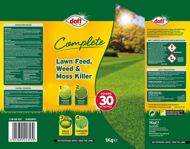 Complete Lawn Feed, Weed & Mosskiller - 1KG