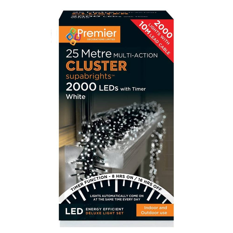 2000 LED Cluster Lights - White