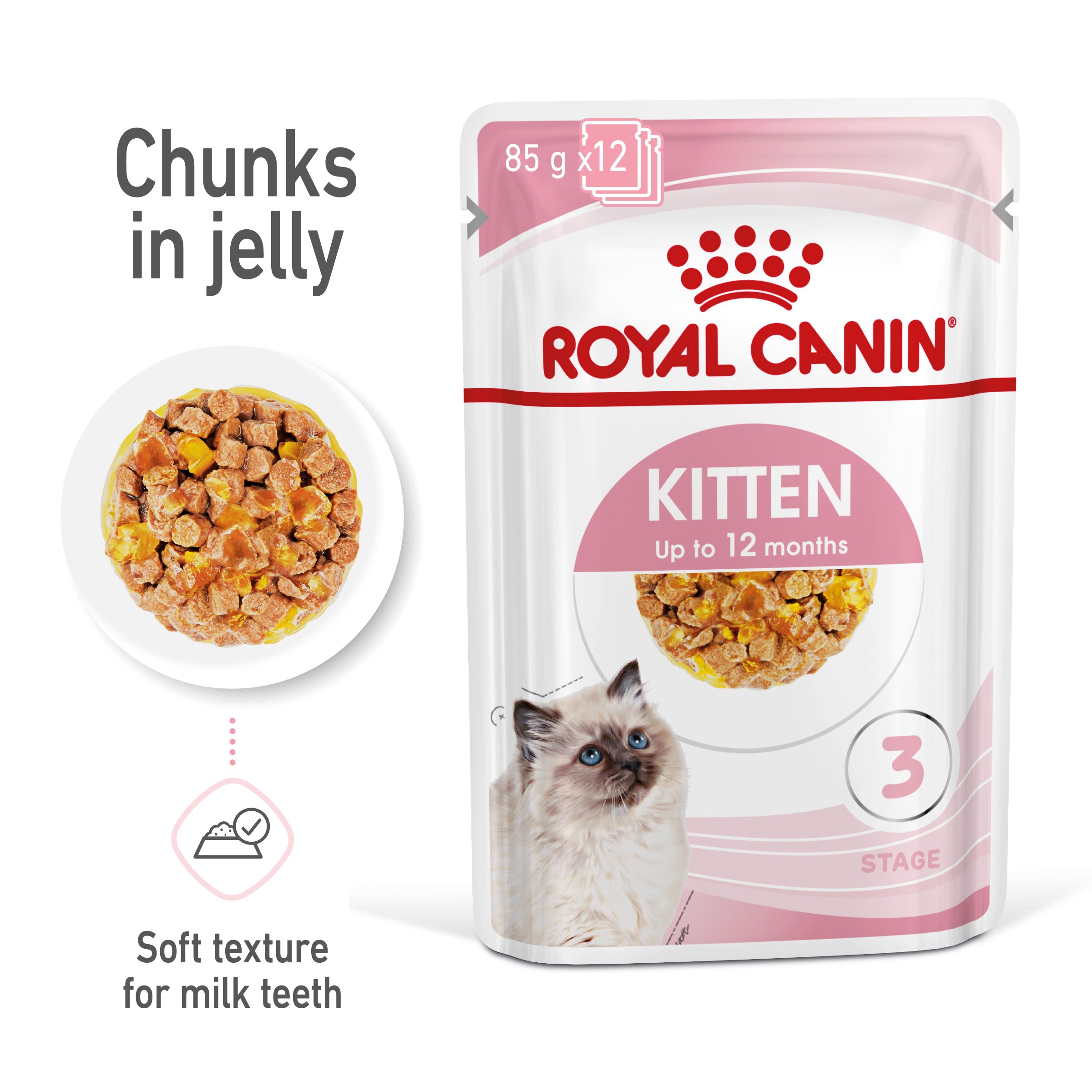 Royal Canin Kitten In Jelly Wet Food, 85g x 12 Pack