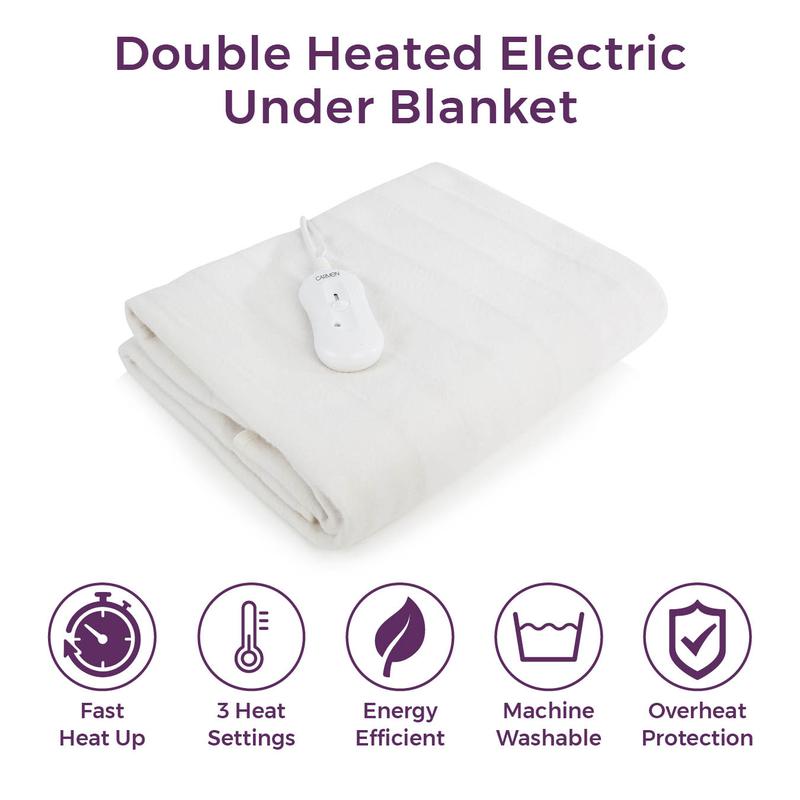 Carmen Double Heated Under Blanket with Overheat Protection