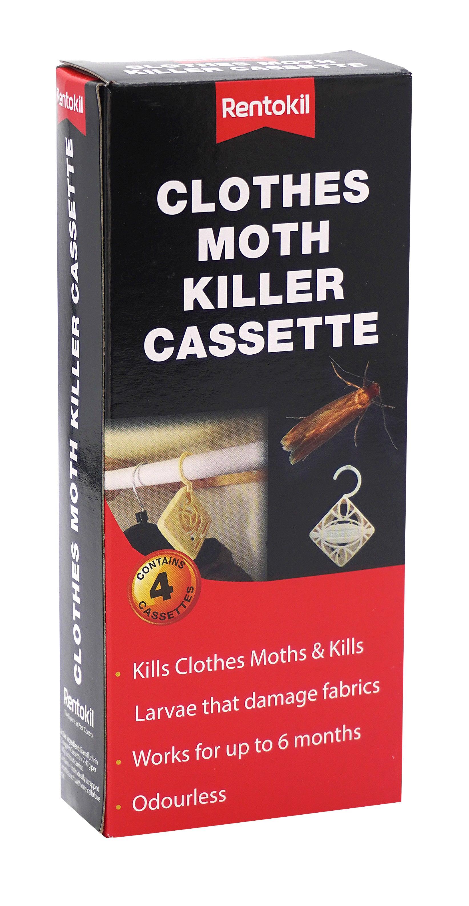 Rentokil Clothes Moth Killer Cassette - 4 Pack