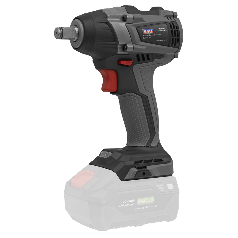 Sealey Premier Brushless Impact Wrench 20V SV20 Series 1/2 InchSq Drive 300Nm - Body Only