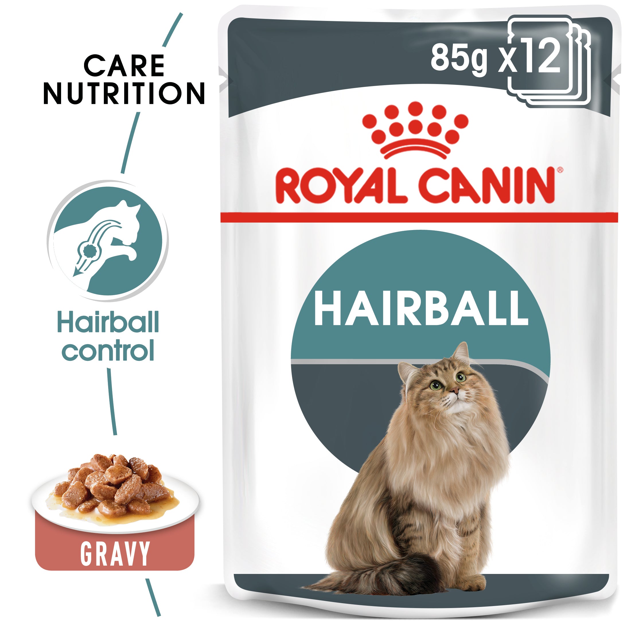 Royal Canin Hairball Care In Gravy Adult Wet Cat Food, 85g x 12 Pack