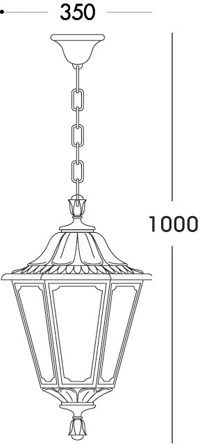 Fumagalli Noemi Sichem Large LED Lantern with Chain, Black