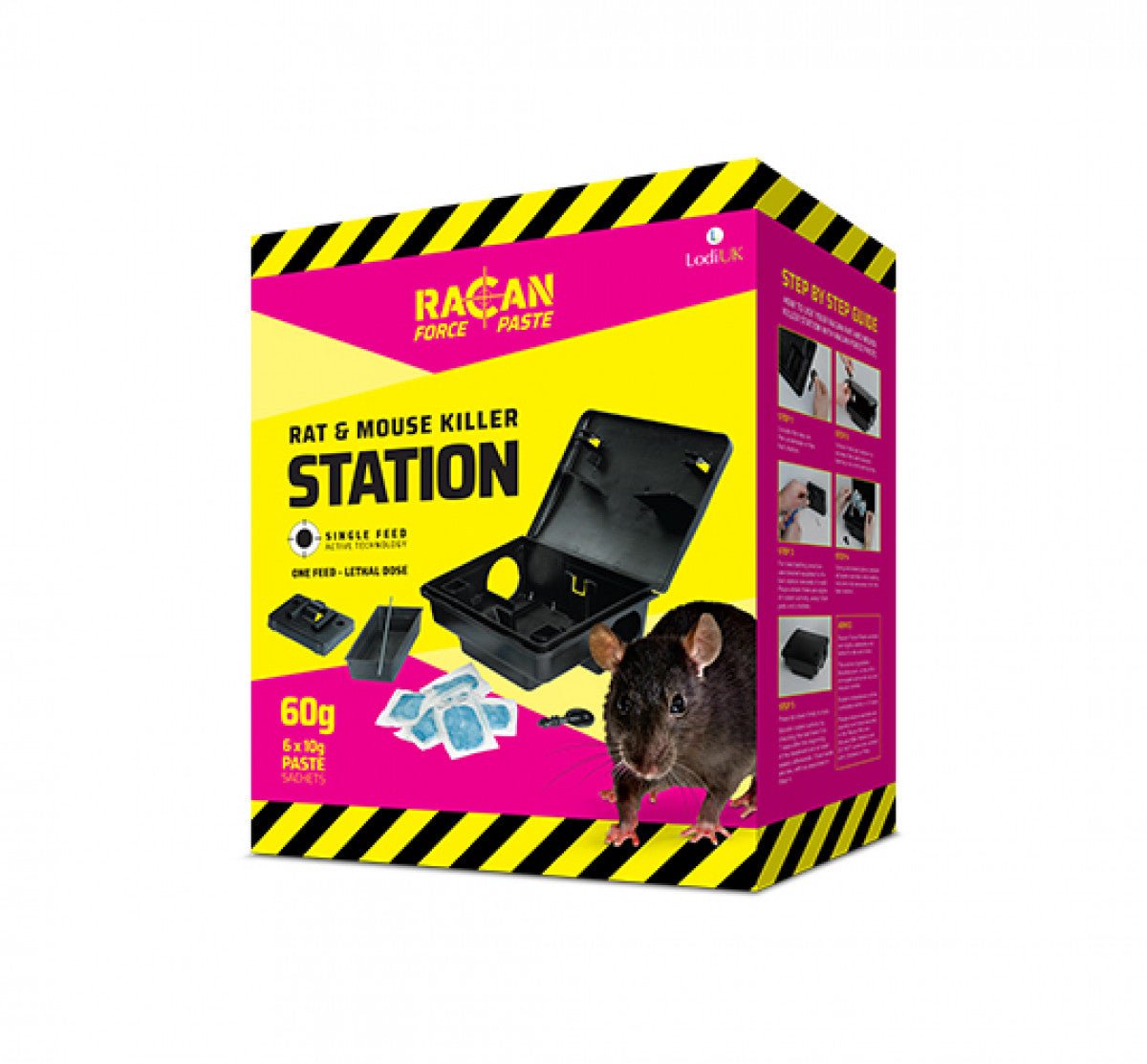Racan Force Rat & Mouse Killer Station with Paste Sachets