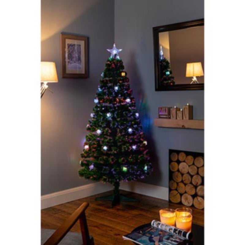 Premier 1.8M Green Fibre Optic Christmas Tree with Parcels
