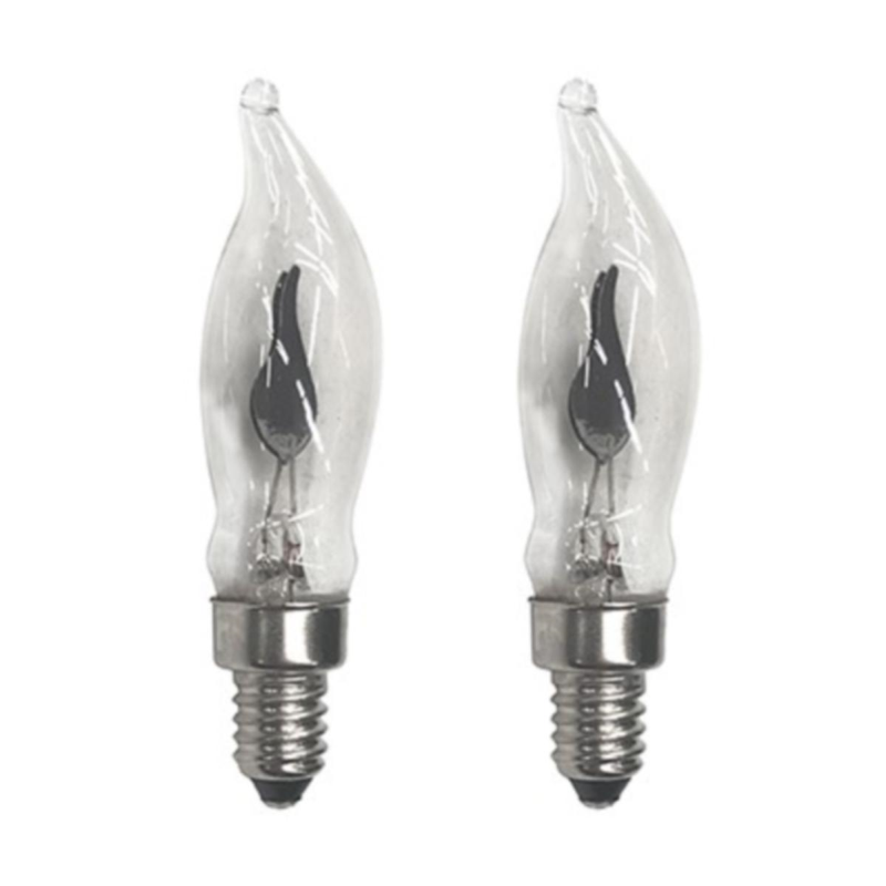 Premier Decorations 1.5W E10 Replacement Flickering LED Bulbs, Twin Pack