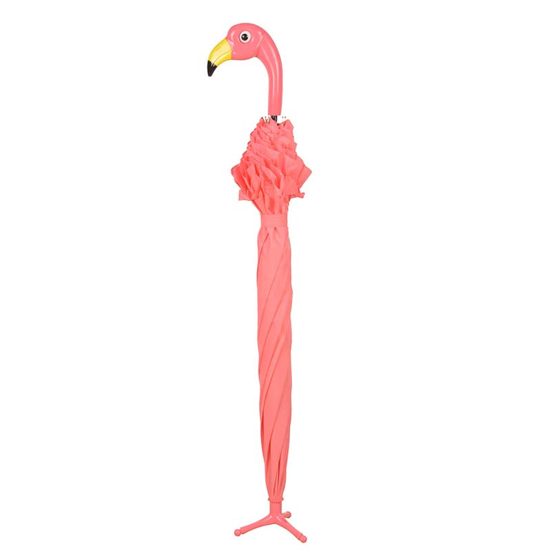 Esschert Standing Flamingo Umbrella With Ruffles
