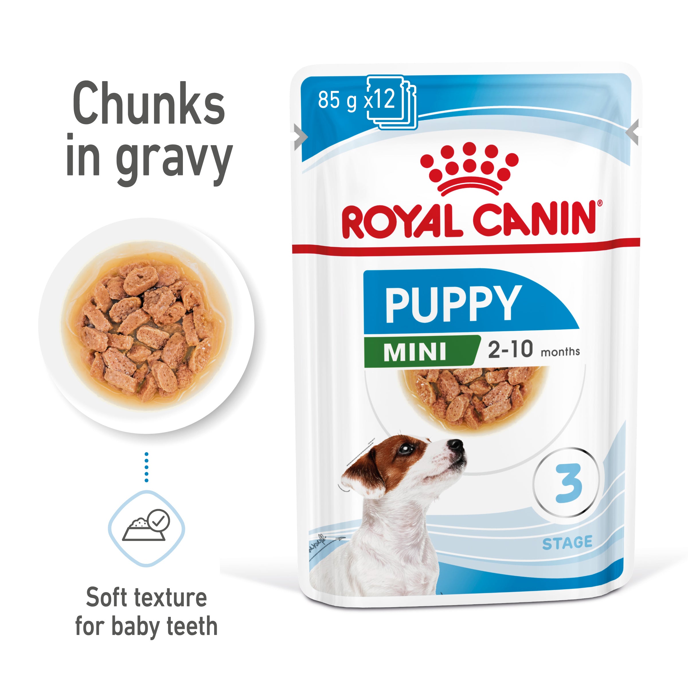 Royal Canin Mini Puppy in Gravy Wet Food, 85g x 12 Pack