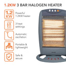 Warmlite 1200W Grey Halogen Heater