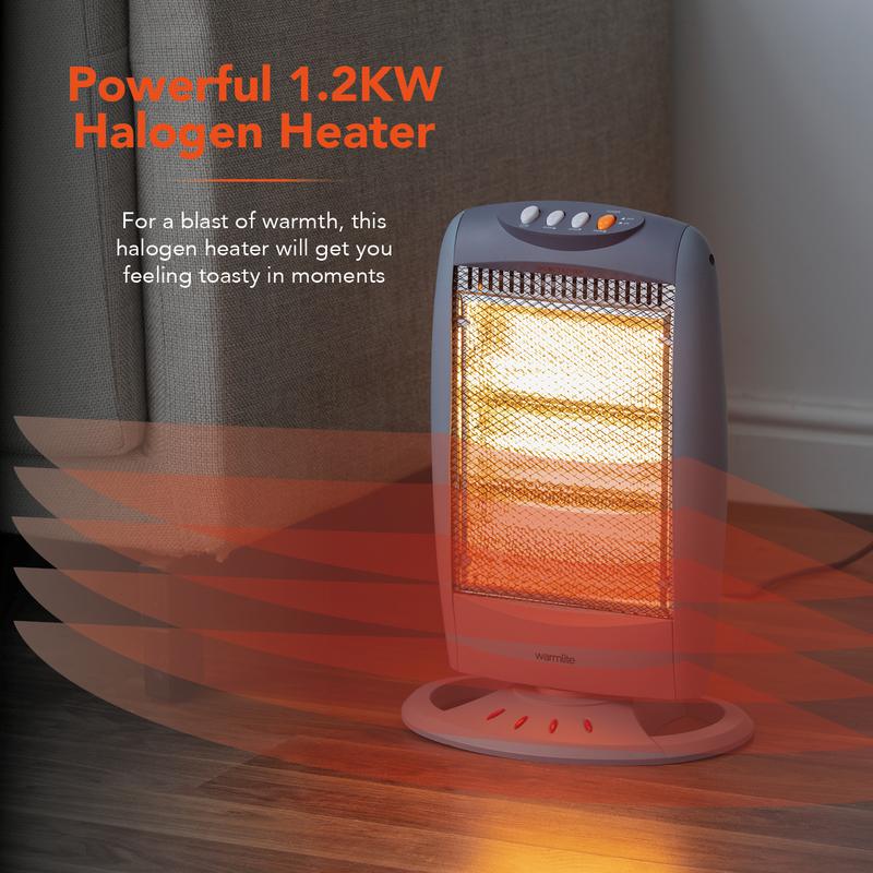 Warmlite 1200W Grey Halogen Heater