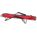 Folding Reclining Garden Lounger, Red