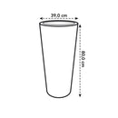 Pure 40cm Straight Round High Plastic Indoor & Outdoor Plant Pot - White